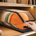 thumbnail image 6 of Clear Flip-Top Hat Storage Bin with Zipper Closure, Multi-Cap Display Organizer Box, Stackable Dust Proof Cap Holder for Baseball Caps Snapback Hats Bedroom Closet Decor, 6 of 8