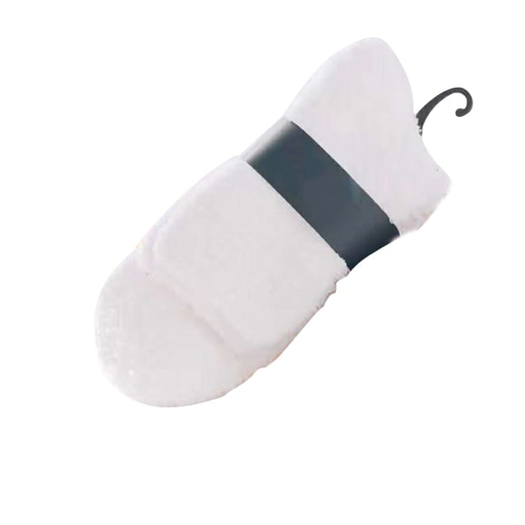 1 par de calcetines tobilleros de lana Coral para hombre, calcetines cálidos y gruesos para el suelo, calcetines esponjosos para dormir en la cama (blanco)