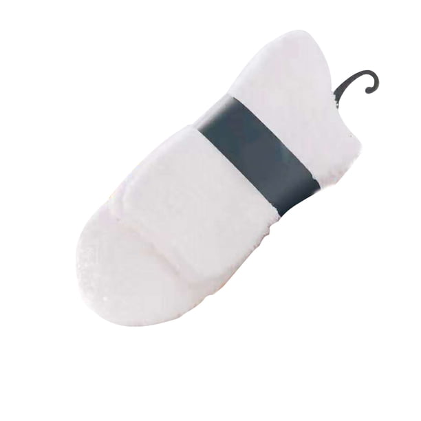 1 par de calcetines tobilleros de lana Coral para hombre, calcetines cálidos y gruesos para el suelo, calcetines esponjosos para dormir en la cama (blanco)