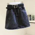 thumbnail image 2 of Falda acampanada de cintura alta de mezclilla gris para mujer, estilo nuevo de verano 2021, falda ajustada informal versátil, versión coreana, 2 of 4