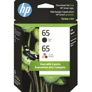 HP 65 Ink Cartridges - Black and Color (Tri-color) | Printer Ink HP 65 - 2 Pack