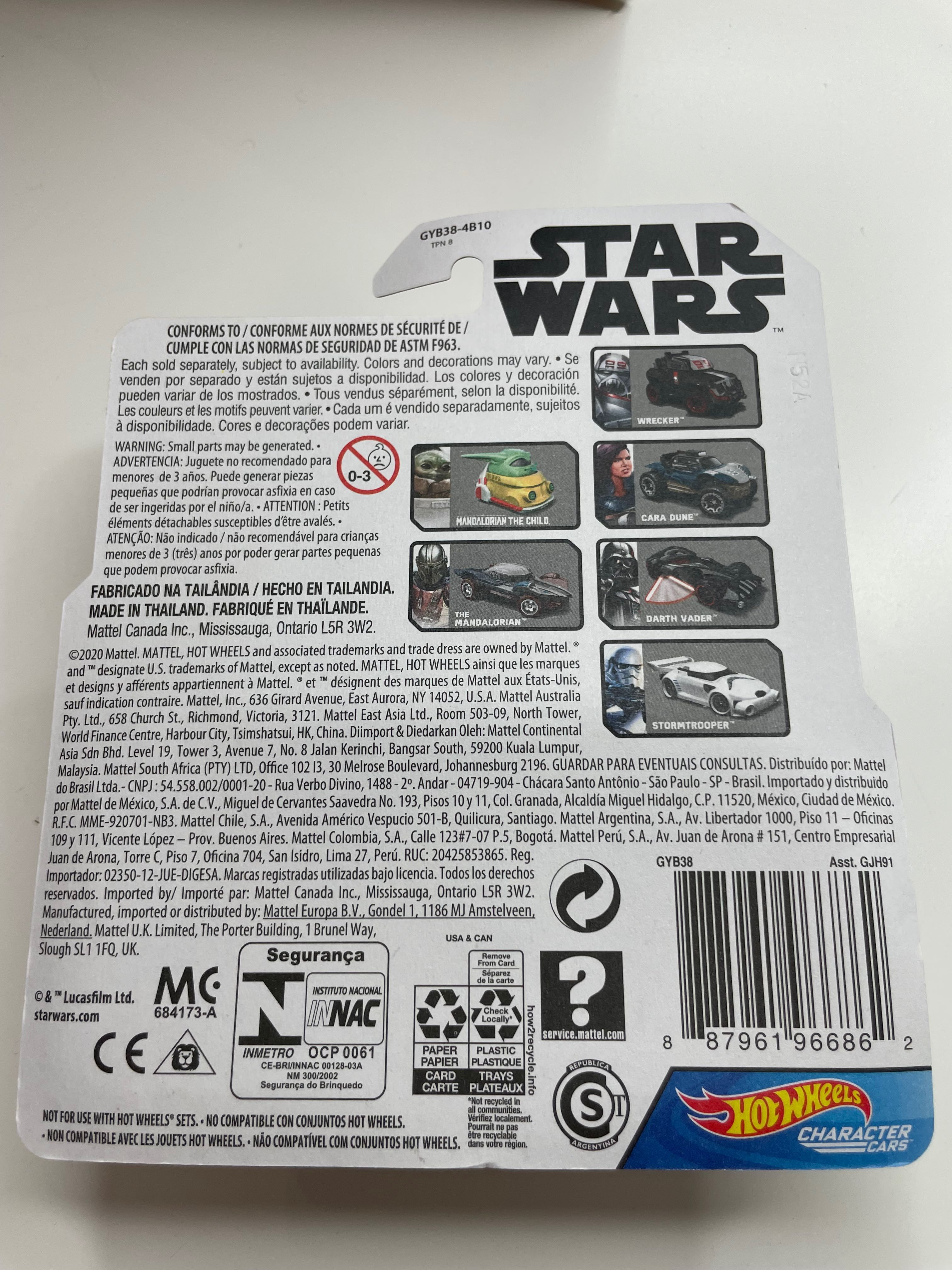 Hot Wheels 1/64 Darth Vader - Modèle 2019, Loose, En Métal