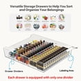 thumbnail image 4 of Wood  Storage Drawer Cart, Makeup Organizer and Storage with 10 Large Clear Drawers, Black, 4 of 14