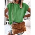 thumbnail image 3 of Womens Summer Cap Sleeve Tops Casual Crew Neck Loose Fit Knit Lightweight Sweater Pullover Top, 3 of 4