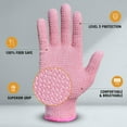 thumbnail image 3 of 2 Pairs Evridwear Cut Resistant Gloves with Silicone Grip Dots ( Pink+Gray,M), 3 of 16