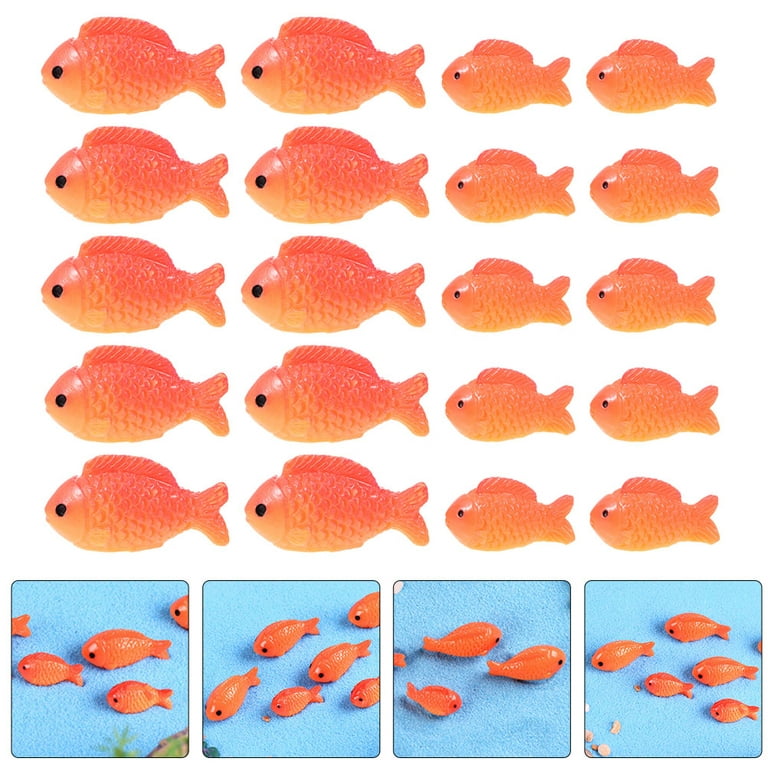 tiny toys 20Pcs Miniature Resin Red Fish Artificial Resin Fish Fake Fish  Adornment Micro Landscape Ornament 