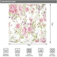thumbnail image 5 of Pink Purple Flower Shower Curtain for Bathroom Decor 72Wx72H Rustic Floral Blooming Watercolor Peony Rose Plant Green Leaves Art Printed Fabric Polyester Waterproof 12 Pack Plastic Hooks, 5 of 6
