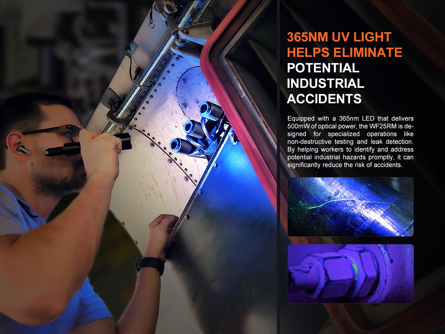 Fenix WF25RM 3000 Lumen Rechargeable Flashlight with UV Light and Charging Cradle + LumenTac Organizer