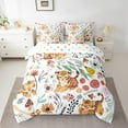 thumbnail image 2 of Cute Tiger Comforter Set 7 Piece Bed in a Bag Twin,Mushroom Floral Cartoon Animal Bedding Sets Watercolor Flowers Leaves Sheet Set with Comforter, 2 of 5