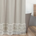 thumbnail image 3 of Sweet Jojo Designs Boho Fringe Bathroom Fabric Bath Shower Curtain - Gender Neutral Beige Tan Taupe Linen Tassel Macrame for Bohemian Woodland Farmhouse Botanical Leaf Collection, 3 of 5