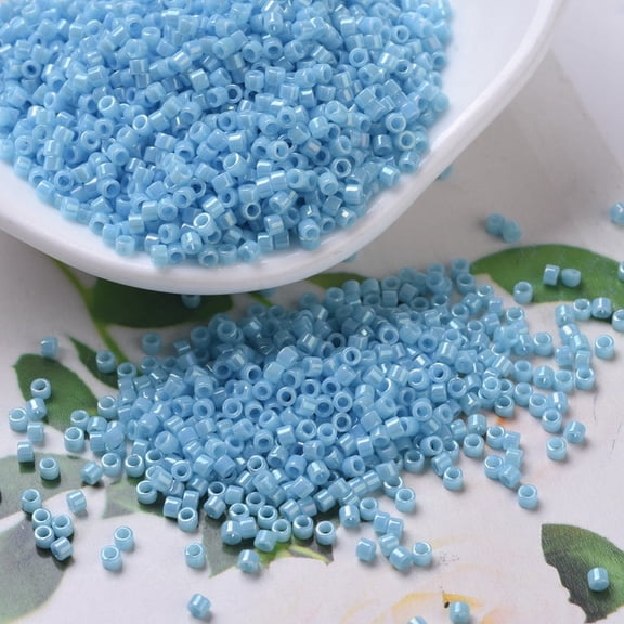 MIYUKI Delica Beads Cylinder Japanese Seed Beads 11/0 (DB0215) Opaque Turquoise Blue Luster 1.3x1.6mm Hole: 0.8mm about 2000pcs/10g