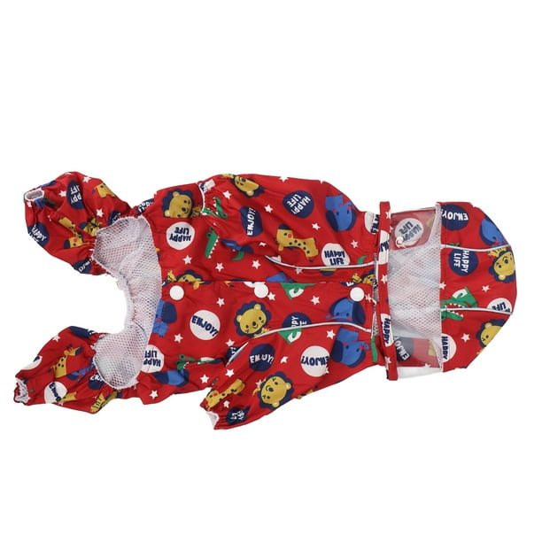 Chubasquero con capucha para perros, reflectante, impermeable, 4 patas, chaqueta de lluvia para mascotas, poncho para perros para la mayoría de los perros S