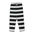 thumbnail image 4 of Fotbe Black And White Stripes Women's Pajama Pants,Sleepwear Pants,Pj Bottoms Drawstring And Pockets-Medium, 4 of 9