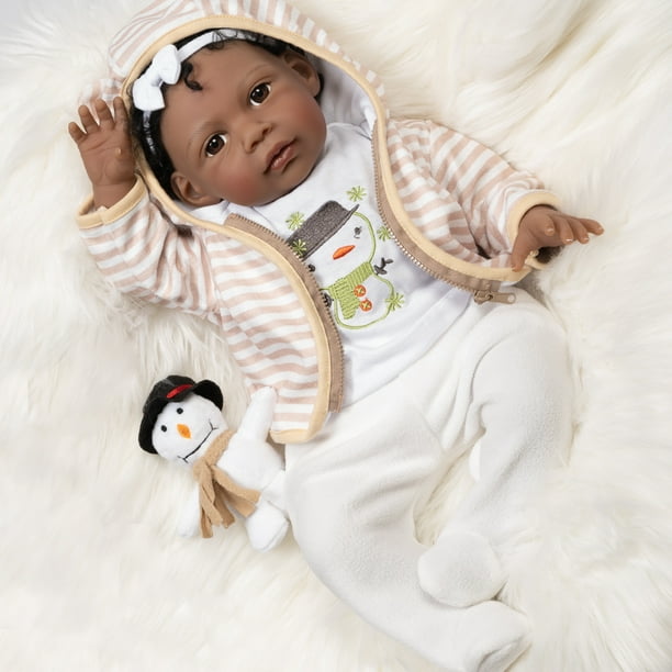 Paradise Galleries Reborn African American Black Baby Doll Kione Inch Girl In Soft Vinyl Weighted Body 8 Piece Set Walmart Com Walmart Com