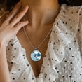 thumbnail image 3 of Shark Elegant Glass Circular Pendant Necklace - Stylish and Trendy Jewelry for Women, 3 of 5