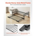 thumbnail image 4 of Twin Size Daybed Frame,Day Bed with Trundle,Heavy Duty Metal Platform Bed Frame,Twin Daybed with Metal Slats Support for Living Room,Bedroom,Guest Room,Easy Assembly,Black, 4 of 6