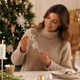 thumbnail image 6 of Faux Crystal Christmas Tree Decoration, White Insert Stem with Shell Pearl Accent for Winter Holiday Party Display, 6 of 6