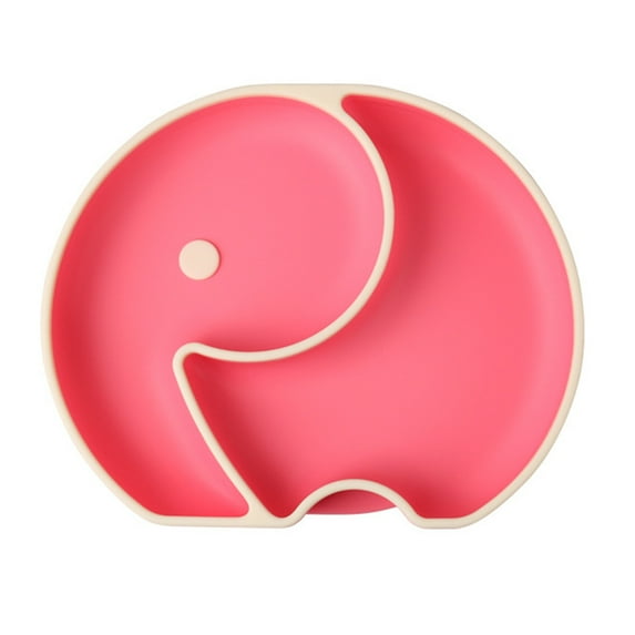 Baby & Toddler Silicone Plate Baby Dishes- Dishwasher Safe - Baby Led Weaning Supplies Utensils - Pink