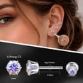 thumbnail image 2 of Limerencia Titanium Hypoallergenic CZ Flat Back Stud Earrings for Women 20G F136 Implant Grade, 6-Prong Nickel-Free Flat Screw Back, Cartilage Tragus Earring, 24H Comfort Wear for Sensitive Ears, 2 of 6