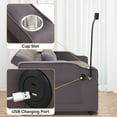 thumbnail image 4 of ASINMAK Convertible Sofa Bed Velvet Sleeper Sofa with Pull-Out Bed, 3-in-1 Futon Couch with Reclining Backrest and USB Support Side Pocket, Modern Loveseat for Living Room, Twin Size - Charcoal Gray, 4 of 6
