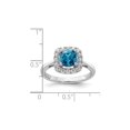 thumbnail image 4 of 9/10 Carat (Ctw) Blue Topaz Ring in 14K White Gold with Lab-Grown Diamonds 1/4 Carat (Ctw) for Women, 4 of 5