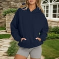 thumbnail image 2 of Fiaer,Womens Plus Size Hoodies Hooded Sweatshirts Casual Comfy Tops Fall Fashion Outfits 2025 Cute Clothes with Pockets Navy L, 2 of 5