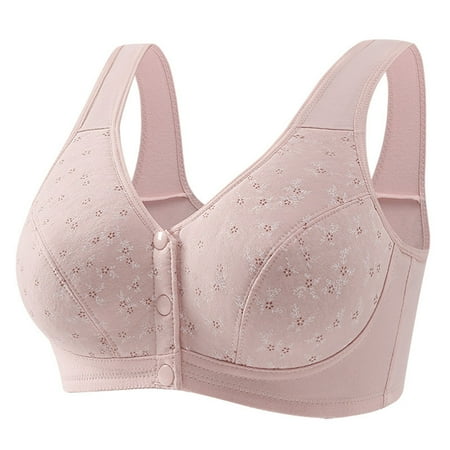 YHGFVOKJ Bras for Women Comfort Wireless Front Clasp Bra Vest Bralette without Steel Ring Underarm-smoothing Beautiful Back Underwear Everyday Bras Light Pink 80