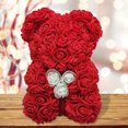 thumbnail image 1 of Muebles Para El Hogar Flor Preservada Rosa Oso Jabón Niño Niña San Valentín Regalo De Cumpleaños (Rojo), 1 of 6