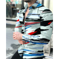 thumbnail image 1 of Camisa de hombre con solapa geométrica, manga larga, botones, ropa de calle para exteriores, diseñador de moda, informal, suave y transpirable, 1 of 6