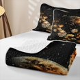 thumbnail image 4 of Manfei Bohemian Cosmic Planet Twin Quilt Set,Boho Butterfly Floral Twin Coverlet Set,Black Cream,Black Reversible,2 Pieces,1 Bedspread and 1 Pillowcase, 4 of 7