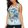 thumbnail image 1 of Balery World Travel Camiseta sin mangas estampada ligera para mujer, tops de entrenamiento sin mangas, camisetas de yoga transpirables de secado rápido.-Large, 1 of 7