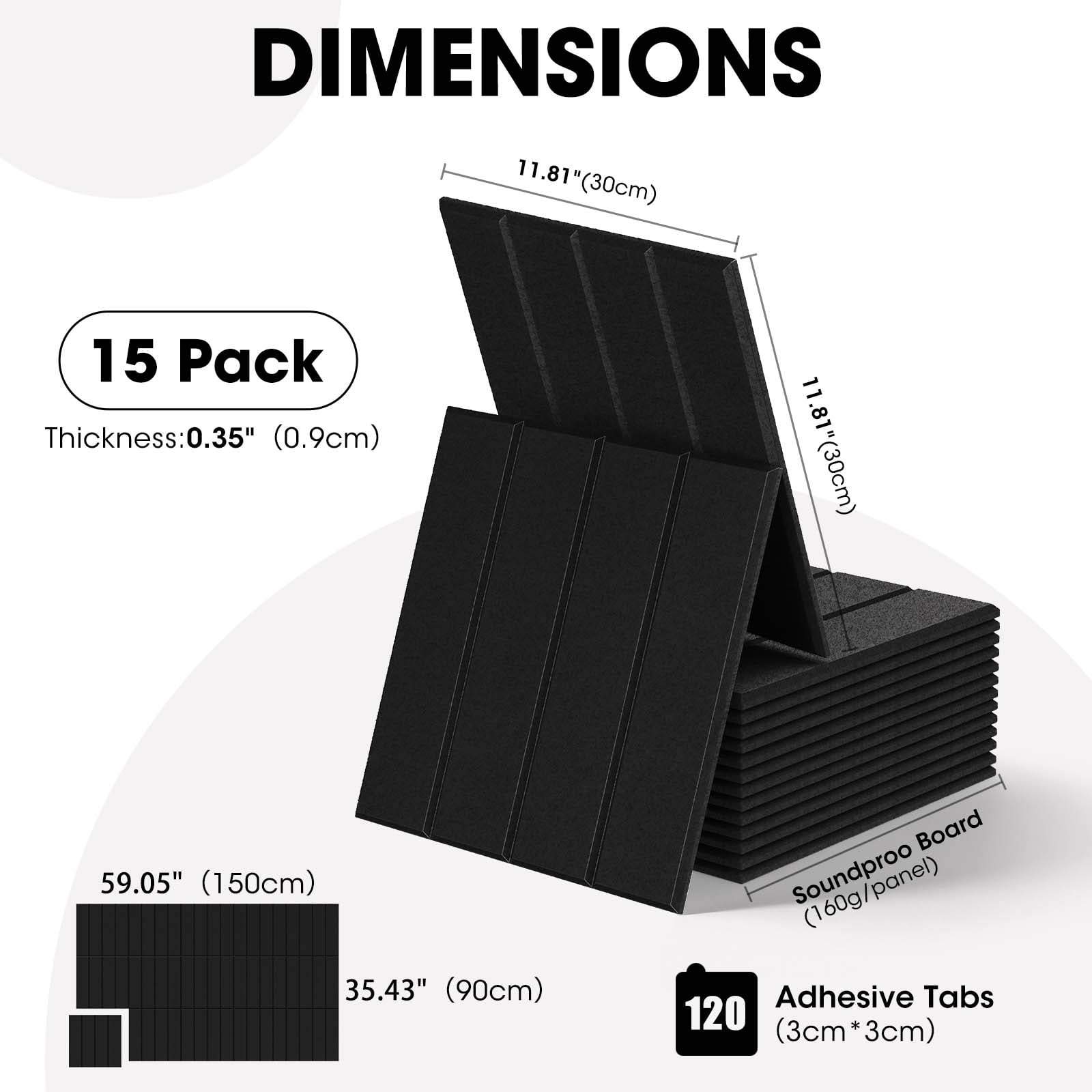 MYMULIKE  15 Pack Large Cork Board for Wall 59" x 36",Felt Bulletin Board with 75 Push Pins,Thick Cork Board for Office Kitchen Classroom, -Black