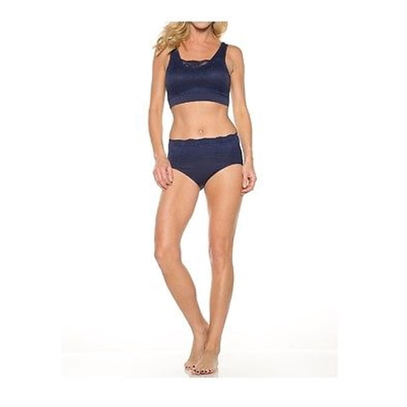 Rhonda Shear Women's Seamless Bra with Lace Overlay - 9346