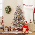 thumbnail image 4 of Gymax 6 FT Pre-Lit Artificial Christmas Tree Snow Flocked Full Tree w/ 820 Lush Branch Tips, 4 of 10