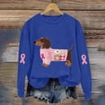 thumbnail image 4 of Jindong Women's Dog Ribbon Breast Cancer Awareness Print Sweatshirt, 4 of 5