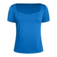 thumbnail image 6 of Women's Square Neck Double-Layer Tank Tops Basic Tight T Shirts, 6 of 7