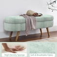 thumbnail image 4 of EHANCIS 43.5" Storage Ottoman Bench, Linen Upholstered End of Bed Bench, Entryway Seating for Bedroom Living Room Window, Holds 300 lbs, Cyan, 4 of 6