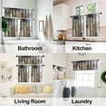 thumbnail image 4 of Brown Thin Kitchen Curtains Tiers and Valances Set 3 Piece for Windows Beige Kitchen Window Curtains Set,Modern Abstract Art Valances for Living Room(36" Tiers Set), 4 of 5