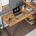 thumbnail image 5 of CubiCubi 47 x 24inch Small Computer Desk with Shelves 47 inch, Home Office Desk, Study Writing Desk, Brown, 5 of 6