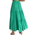 thumbnail image 5 of Franhais Women Tiered Skirt Ruffle Maxi Skirt High Waisted Flowy Boho Skirt Vintage Beach Long Hippie Skirt, 5 of 6