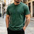thumbnail image 2 of Akiihool Mens Summer Tshirts Graphic Men's Cotton Crewneck T-Shirts Short Sleeve Plain Tee Moisture Wicking Casual Tshirts Solid Color Green,S, 2 of 8