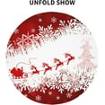thumbnail image 2 of Christmas Round Tablecloths Xmas Deer Santa Claus 60 inch Winter Xmas Table Cloths Cover Mat Washable Table Covers Red Tablecloth Home Parties Holiday Dinner Party Dining Room Table Decor, 2 of 6