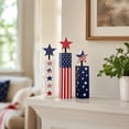 thumbnail image 5 of Cififendec 3Pcs Patriotic Distressed Wooden Decor, Vintage Red White Blue Tabletop Centerpiece for Kitchen Dining Table & Farmhouse Mantel Holiday Ornament, 5 of 5