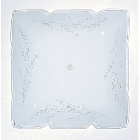 Ruffled Lamp - Satco 12in Ruffled Glass Square Lamp Shade White Wheat Design