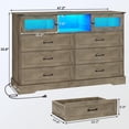 thumbnail image 3 of White Dresser with 6 Drawers Modern Chest of Drawers with LED Lights and Charging Station, Double Dresser Closet Organizer for Bedroom Living Room, 3 of 10