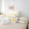 thumbnail image 6 of Homewish Minimalism Stripes 7-Piece Twin Bedding,Contemporary Abstract Bedding Comforter Set,White Golden,Reversible, 6 of 8