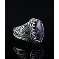 thumbnail image 3 of Filigree Art Amethyst Gemstone Angel Design Women Silver Cocktail Ring, 3 of 7