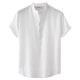 thumbnail image 1 of Camisas De Vestir Para Hombre Azul Camisa informal para hombre, parte superior sólida, camisa suelta, manga corta, cuello levantado, camisa con botones (White, XXL), 1 of 6