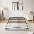 thumbnail image 1 of Tamaño completo-size 6-pulgada low marco de cama - heavy duty metal platform mattress foundation con steel slat support, noise-free, fácil montaje, no necesita colchón base, negra, 1 of 7