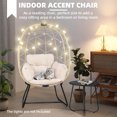 Egg Chair Outdoor Indoor Oversized Lounge Wicker Chair with Cushion